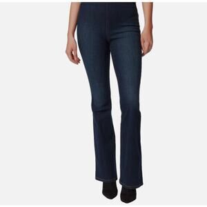 Jessica Simpson Pull On Flare Jeans Size 31x31 Dark Wash Elastic Waist Hippie